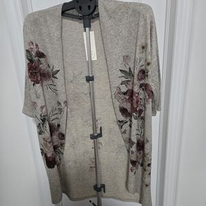 Floral Open-Front Cardigan